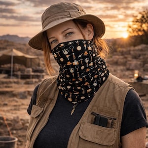 考古学ネックゲイター - 考古学パターン - 考古学ギフト - ネックゲイター - 考古学者 - 考古学アクセサリー - ツール