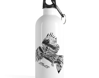 Stainless Steel Water Bottle Soar Bird Drawing Flying Reusable Eco Friendly Original Art Hiking Stainless Steel Water Bottle Soar Bird Drawing Flying Reusable Eco Friendly Original Art Hiking