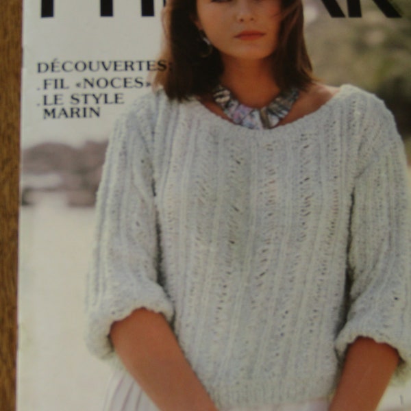 catalogue tricot vintage style marin / phildar/ tricot vintage 1980's/ winter knitting French Fashion