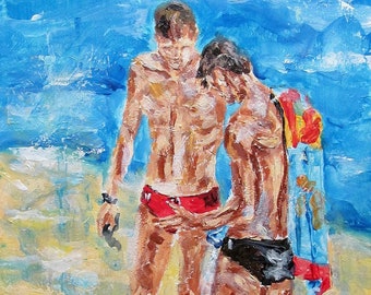 nudes on beach painting Nudes on beach painting