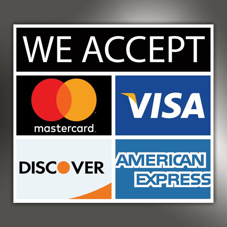Who Accepts American Express >> We Accept Visa American Express Mastercard Discover Credit Etsy Who Accepts American Express >> We Accept Visa American Express Mastercard Discover Credit Etsy