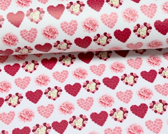 Liberty of London Cotton Fabric Tea for Two Heart Bouquets