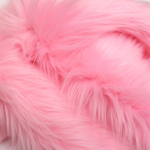 BABY PINK Faux Fur by Trendy Luxe, 2" Pile Faux Fur, Plush & Soft Baby Photo Prop Material, Shaggy Fabric, DIY Pillow Craft Supplies