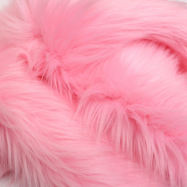 BABY PINK Faux Fur by Trendy Luxe, 2" Pile Faux Fur, Plush & Soft Baby Photo Prop Material, Shaggy Fabric, DIY Pillow Craft Supplies