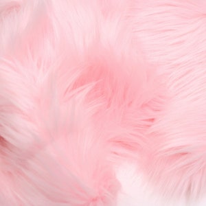 LIGHT PINK Faux Fur by Trendy Luxe, 2" Pile Faux Fur Fabric, Soft & Plush Fur for Baby Photo Prop, DIY Pillow Craft Supplies