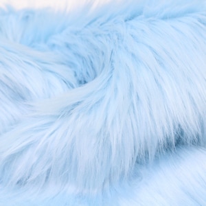 BABY BLUE Faux Fur by Trendy Luxe, 2" Pile Faux Fur, Plush & Soft Baby Photo Prop Material, Shaggy Fur Fabric, DIY Craft Supplies