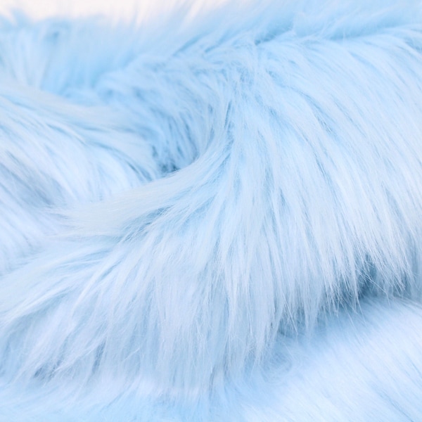 BABY BLUE Faux Fur by Trendy Luxe, 2" Pile Faux Fur, Plush & Soft Baby Photo Prop Material, Shaggy Fur Fabric, DIY Craft Supplies