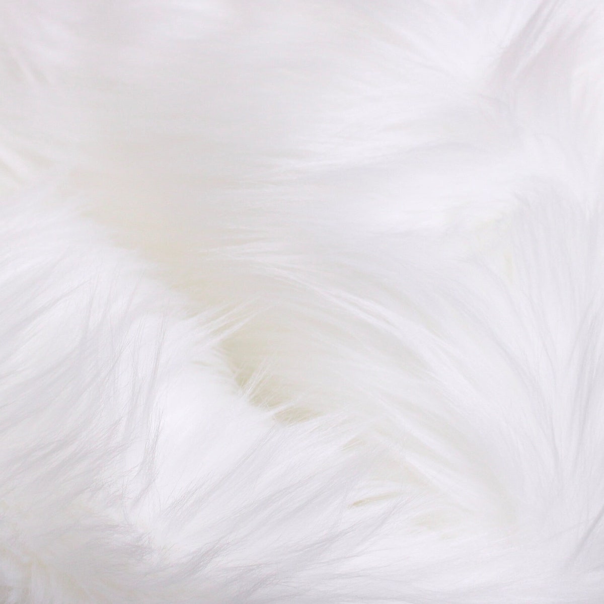 White Faux Fur 2 Pile, White Fur Fabric, Fursuit Fur