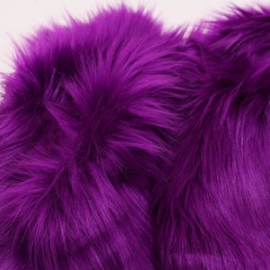 BRIGHT PURPLE Faux Fur by Trendy Luxe, 2" Pile Faux Fur, Costume Photo Prop Pillow Gnome Beard Material, DIY Pom Pom Craft Supplies