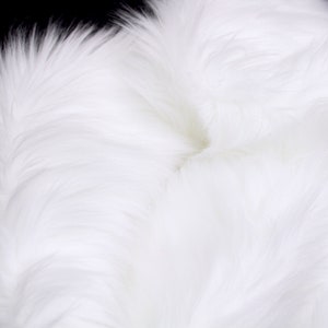 WHITE Faux Fur by Trendy Luxe, 2 Long Pile Faux Fur, Pre-Cut & By the Yard Long Shaggy Fabric, Fursuit Pillow Prop DIY Supplies image 3