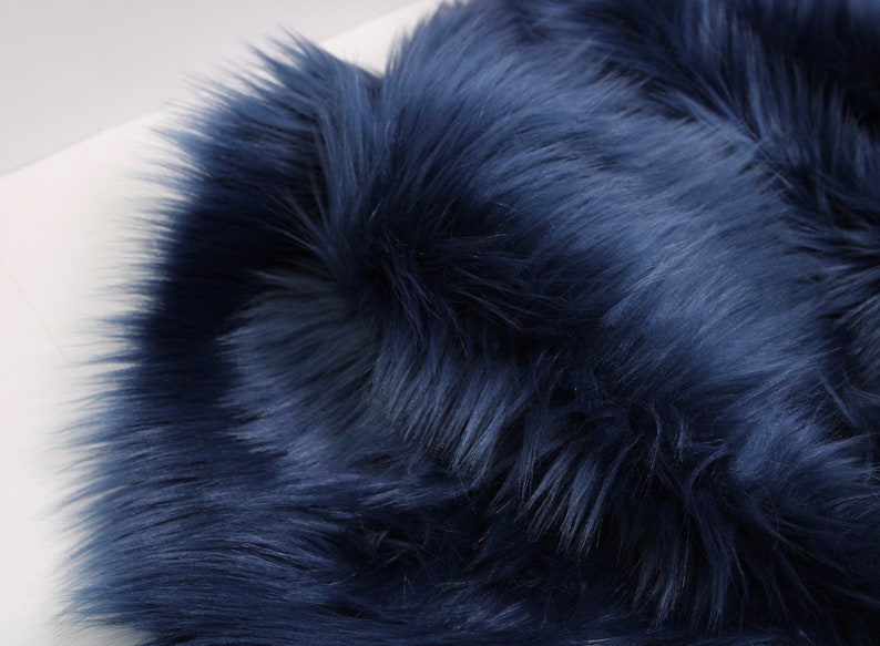 NAVY BLUE Faux Fur by Trendy Luxe 2 Pile Faux Fur - Etsy
