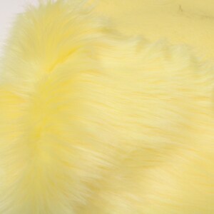 PASTEL YELLOW Faux Fur by Trendy Luxe, 2 Pile Faux Fur, Imitation Vegan Animal Fur, Shaggy Fur Fabric, Photo Prop Poms DIY Material image 6