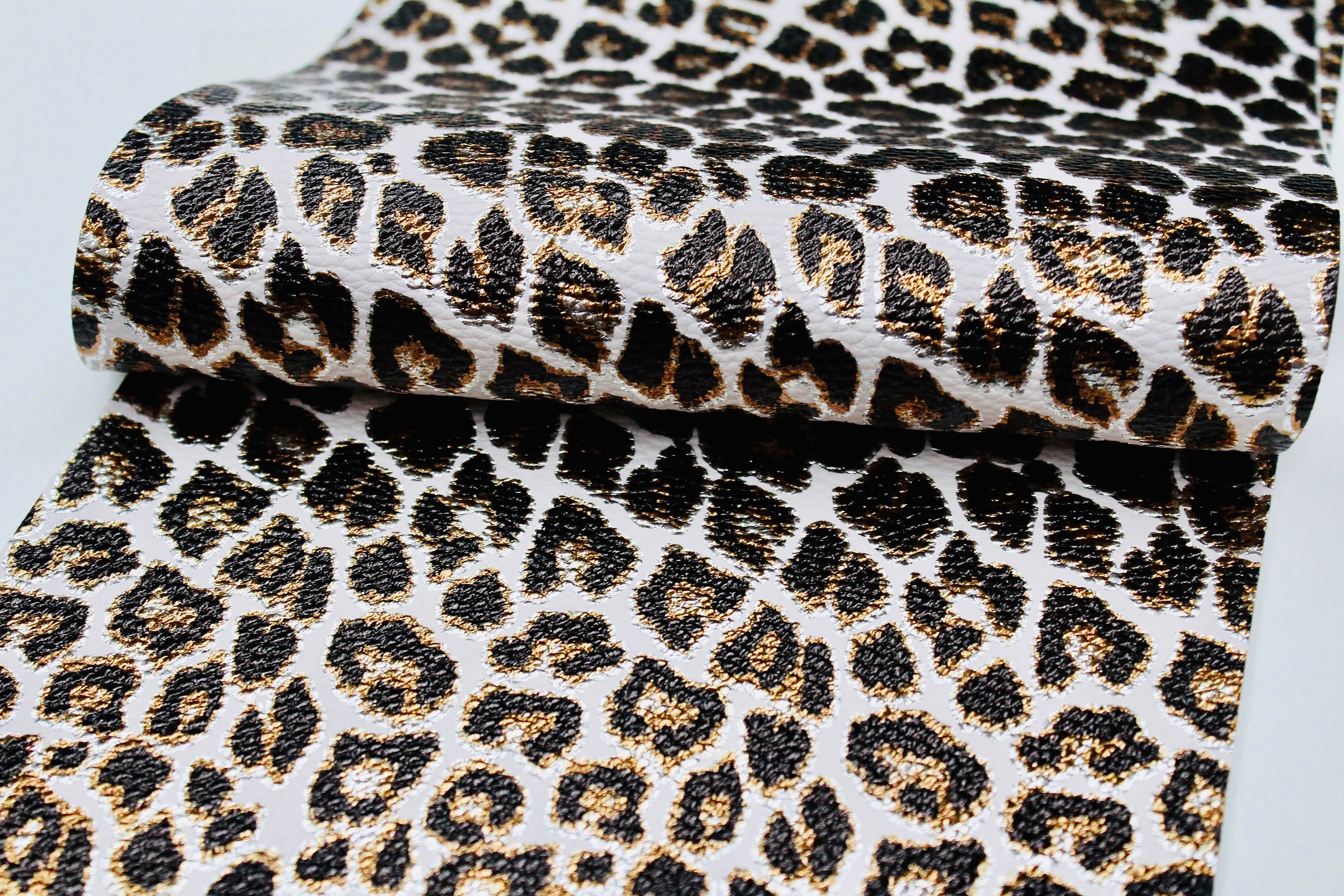 METALLIC GOLD LEOPARD - Faux Leather Sheets, 7.5"x13" Gold …