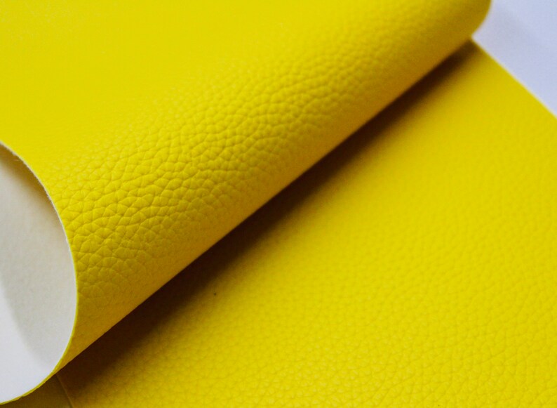 BRIGHT YELLOW Faux Leather Sheets Yellow Pebble Grain Leather Etsy