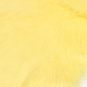 PASTEL YELLOW Faux Fur by Trendy Luxe, 2 Pile Faux Fur, Imitation Vegan Animal Fur, Shaggy Fur Fabric, Photo Prop Poms DIY Material image 5