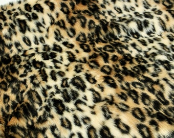 LEOPARD Faux Fur by Trendy Luxe, Luxury Short Pile Faux Fur, Exotic Pre-Cut Shaggy Fabric, Fursuit Pillow Prop Animal DIY Supplies