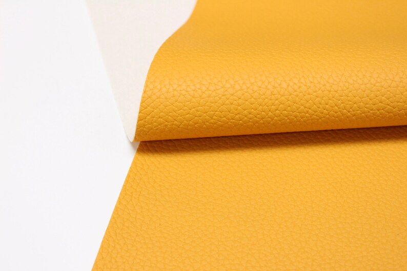 MUSTARD YELLOW Faux Leather Sheets Pebble Grain Leather Etsy