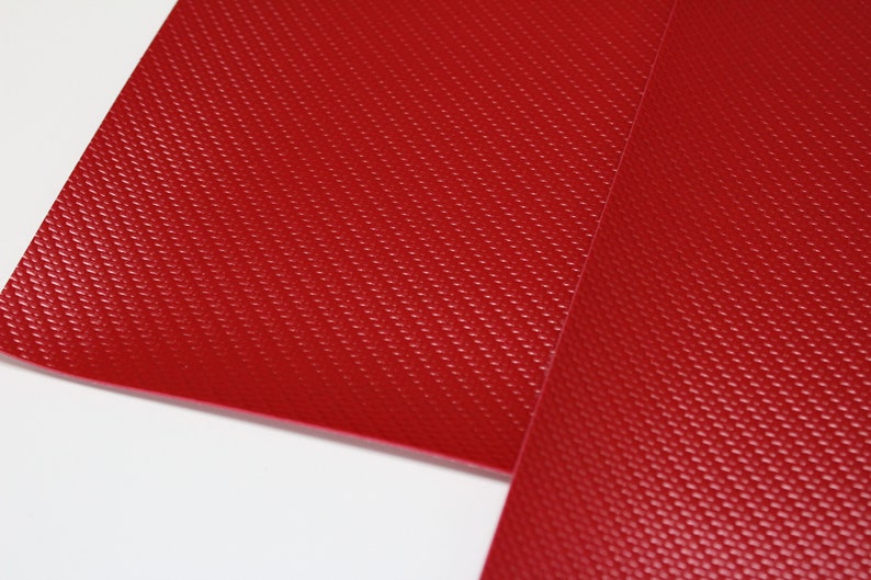 RED CARBON FIBER Textured Faux Leather Sheets Bright Red Etsy