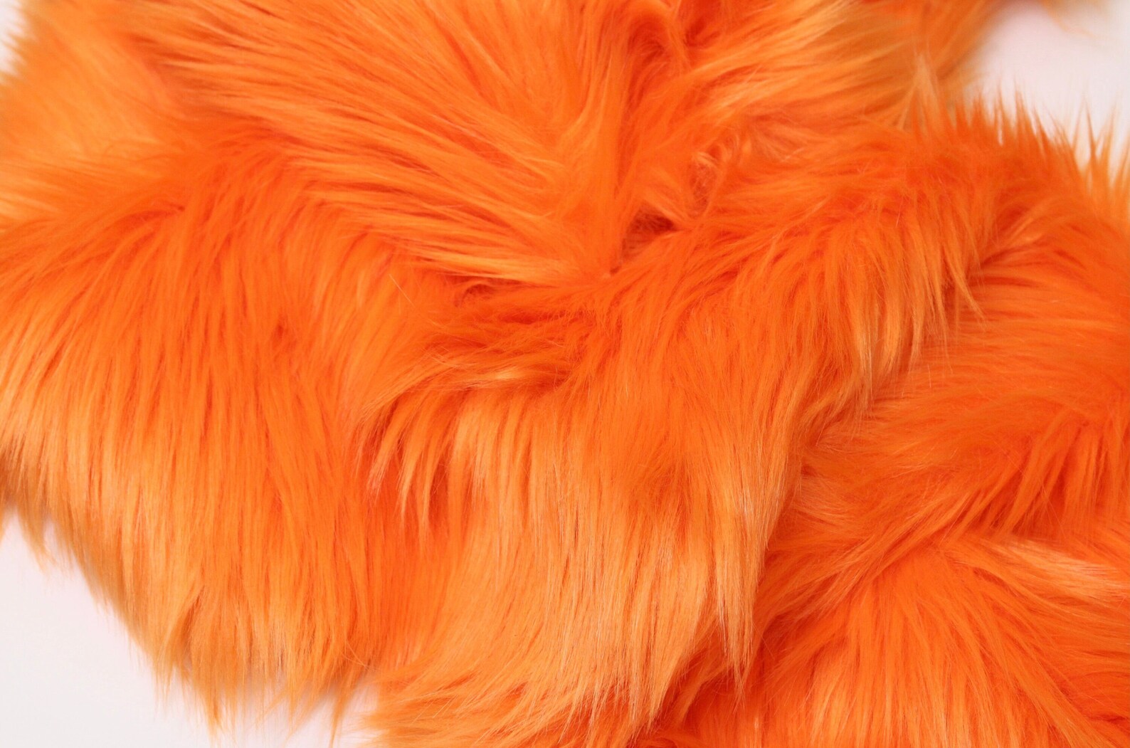 ORANGE Faux Fur 2 Pile Faux Fur Fabric Fur Fabric Etsy