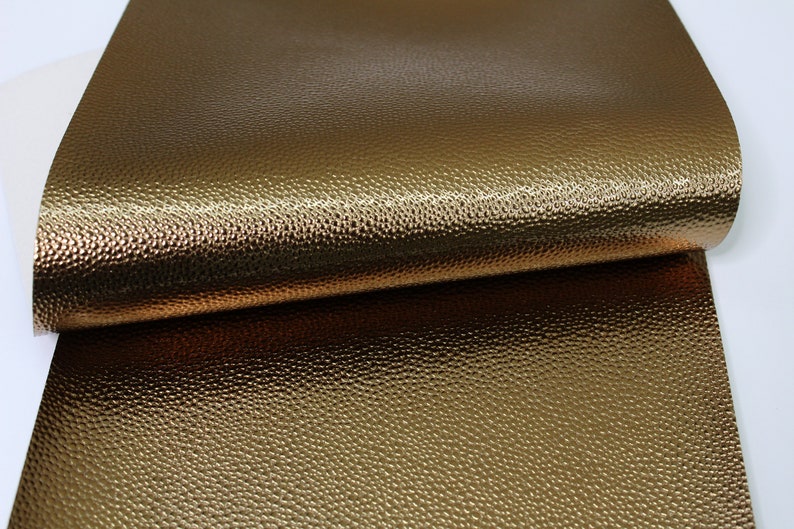 METALLIC DARK GOLD Faux Leather Sheets Leather for Earrings A73 Craft Supplies Gold Glossy Pebble Texture Leather Fabric Sheet