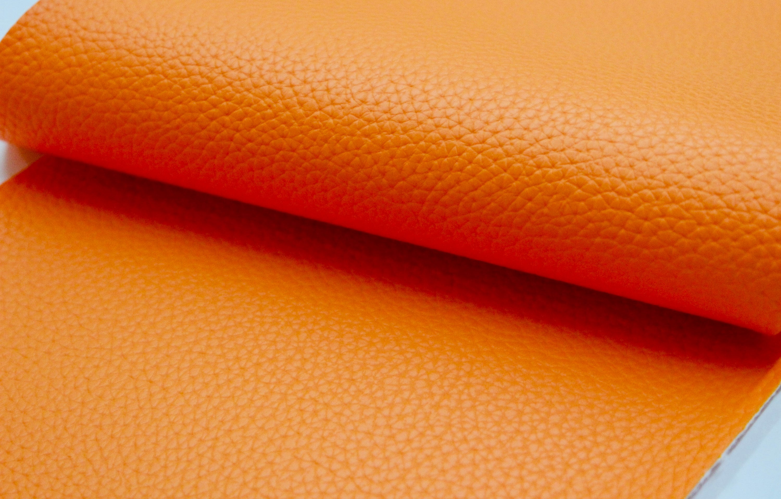 BRIGHT ORANGE Faux Leather Sheets Orange Pebble Grain Leather Etsy