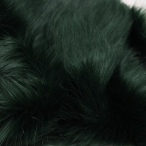 HUNTER GREEN Faux Fur, 2" Pile Faux Fur Fabric, Soft & Plush Shaggy Animal Long Pile Fabric, Holiday Craft Material
