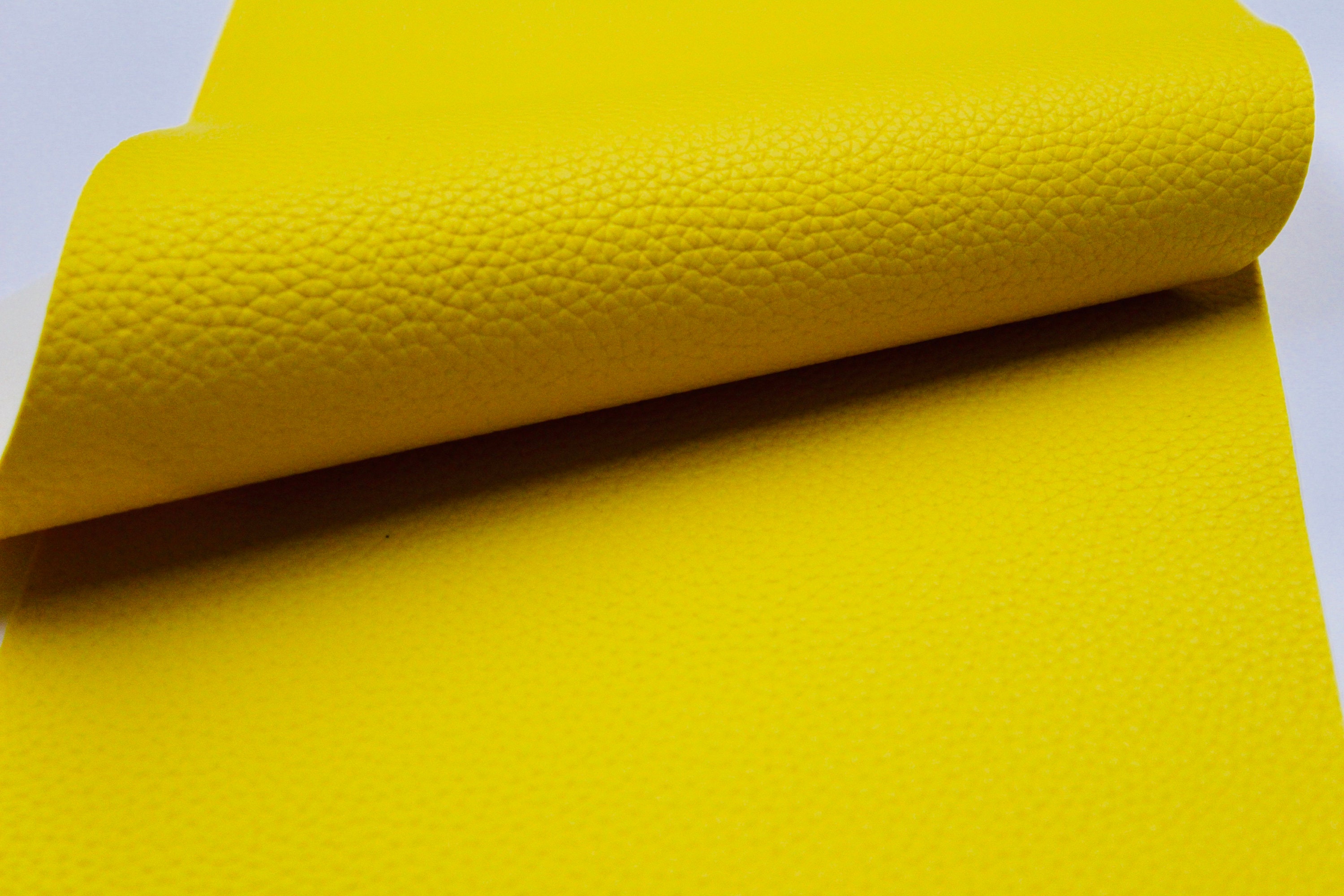 YELLOW Faux Leather Sheets, Yellow Litchi Leather Texture Fabric Shee…