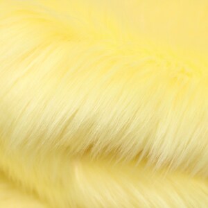PASTEL YELLOW Faux Fur by Trendy Luxe, 2 Pile Faux Fur, Imitation Vegan Animal Fur, Shaggy Fur Fabric, Photo Prop Poms DIY Material image 4