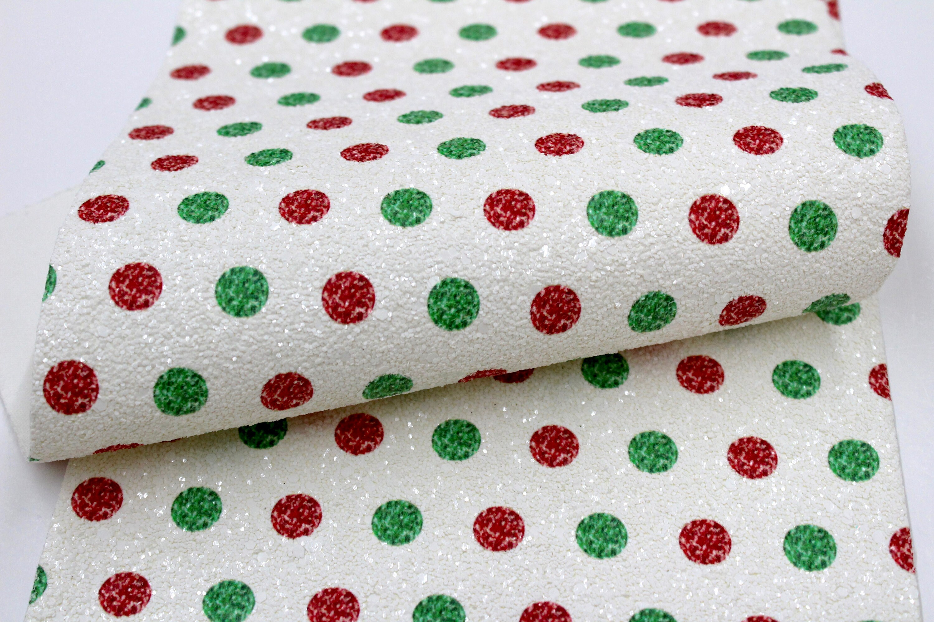 CHRISTMAS POLKA DOT Chunky Glitter Sheet, Glitter Sheets, Glitter Fau…