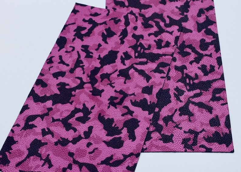 Metallic Pink Camo Design Fabric Pink /& Black Colored Camo Leather Faux Leather Fabric METALLIC PINK CAMO Camo Faux Leather Sheets