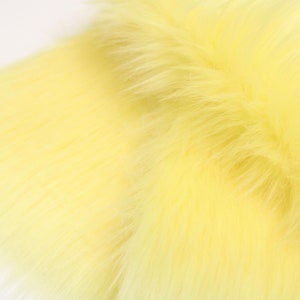 PASTEL YELLOW Faux Fur by Trendy Luxe, 2 Pile Faux Fur, Imitation Vegan Animal Fur, Shaggy Fur Fabric, Photo Prop Poms DIY Material image 3