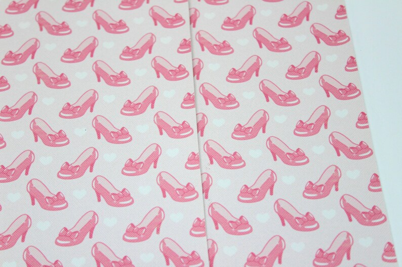 Princess Baby Girl Leather Fabric Sheet CLOSEOUT: PINK HEELS Faux Leather Sheets Leather for Hair Bows /& Earrings Pink Love heart