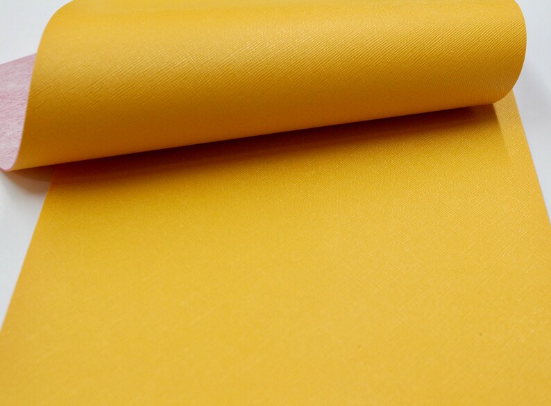 Yellow Saffiano Grain Leather Texture Yellow Leather MUSTARD YELLOW