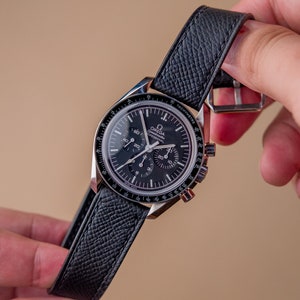 Black epsom watch strap ,handmade vintage watch strap for rolex ,seiko ,breitling ,tudor ,omega, oris , iwc , zenith , grand seiko watch