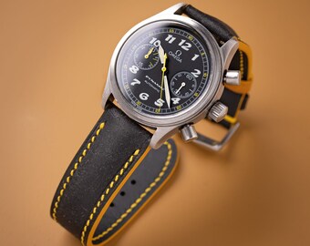 Bracelet De Montre En Cuir 26mm - Style 'Tang' Blanc Long Pour Panerai - Neuf, Marque Vintage G.