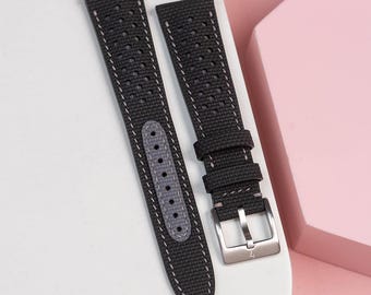 Black and Grey Sailcloth Rally Strap