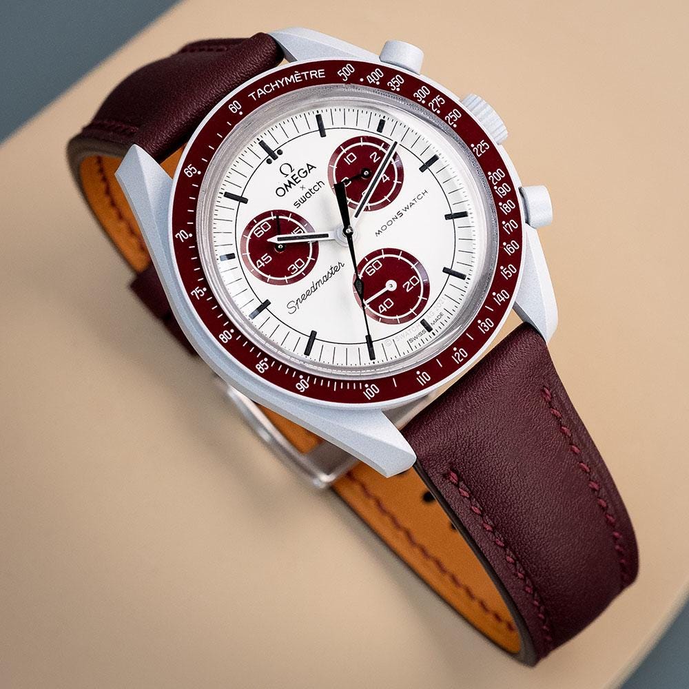 Bordeaux Swift Strap for Moonswatch Pluto - Etsy