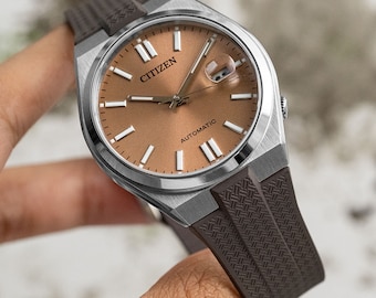 サウンドラバーストラップ　調 シチズン ツヨサ用ダークブラウンラバーストラップ - Etsy 日本