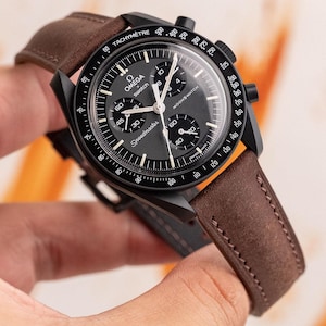 Dunkelbraun Lo Armband für moonswatch Merkur