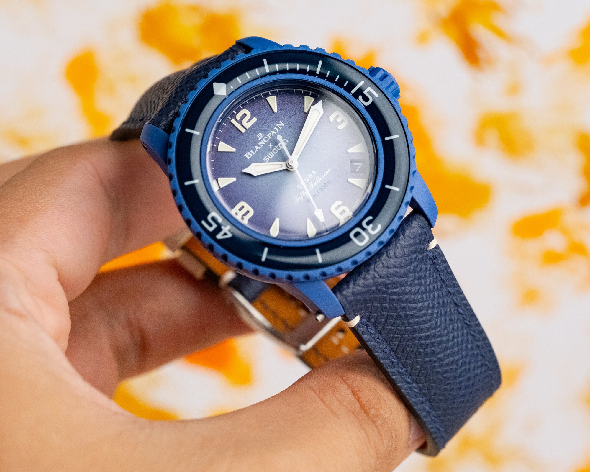 a*i様 BLANCPAIN swatch ネイビー 時計 ブランパン x スウォッチ用ネイビーブルー エプソン ストラップ