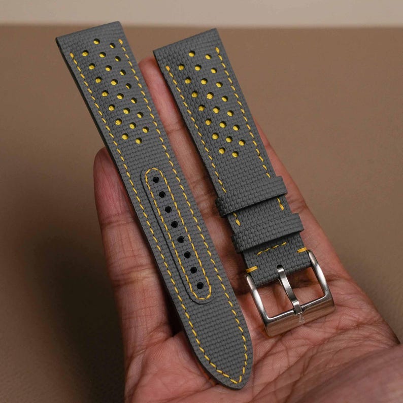 Grey and Yellow Sailcloth Strap image 1
