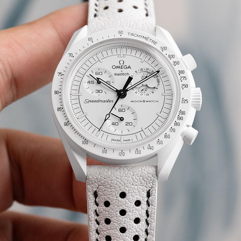 White Sully Rally Strap for Moonswatch Snoopy Moonshine - Etsy Canada