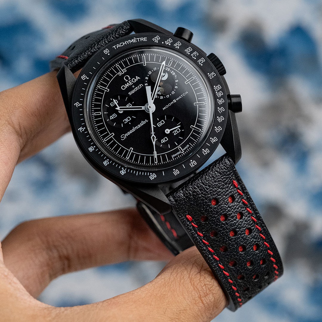 Black Red Sully Rally Strap for Moonswatch Snoopy Moonshine - Etsy