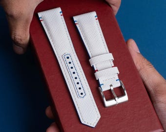 Witte Saffiano Maatwerk Band