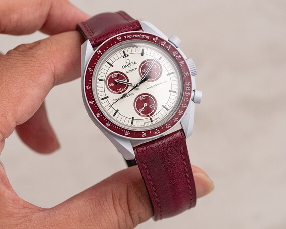 Wine Marble Strap for Moonswatch Pluto - Etsy