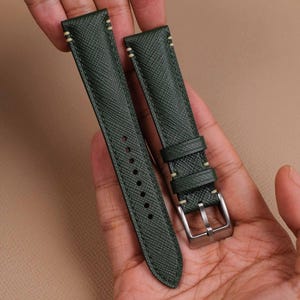 Forest Green Saffiano Strap