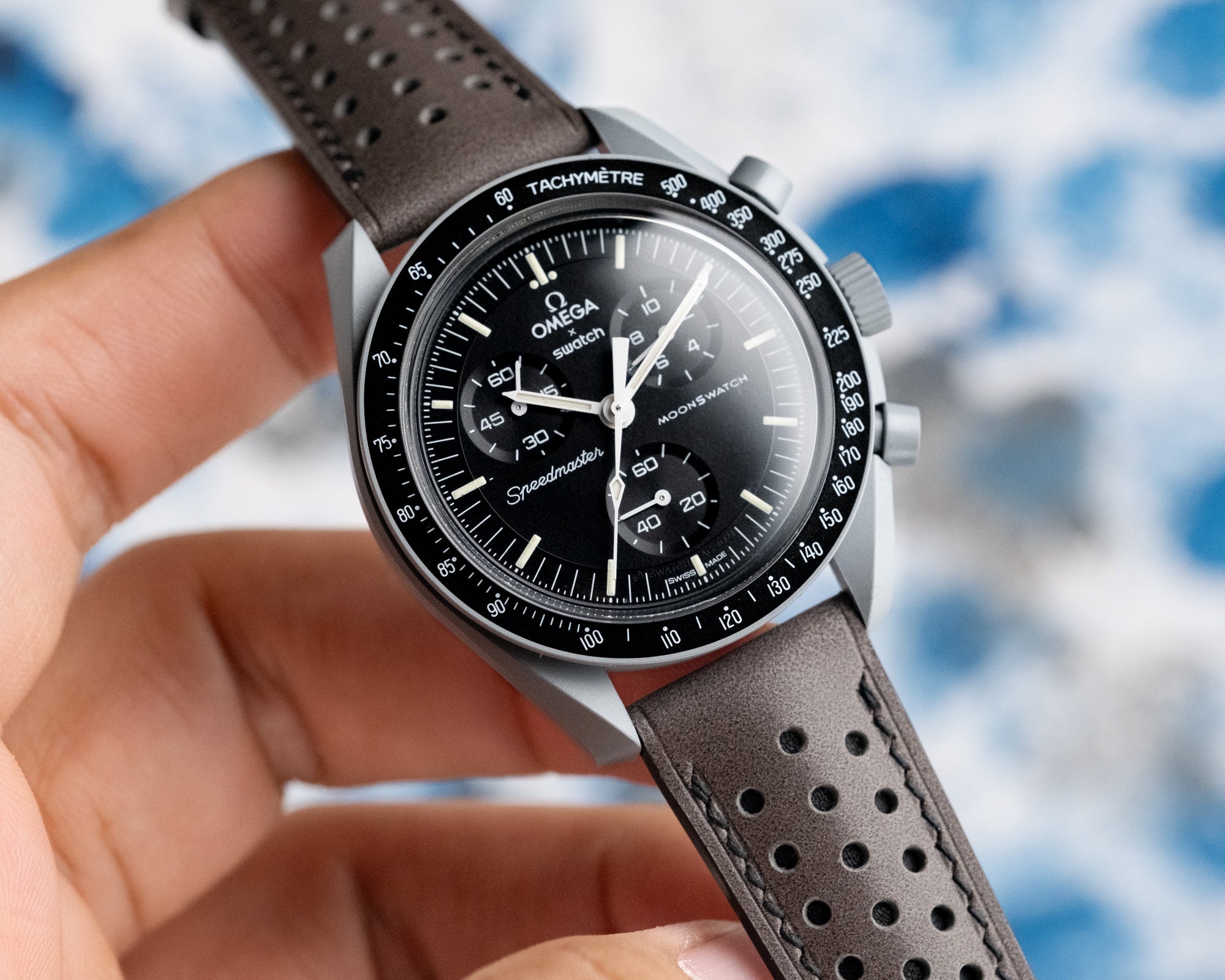 Antrachite Calf Rally Strap for Moonswatch Moon - Etsy