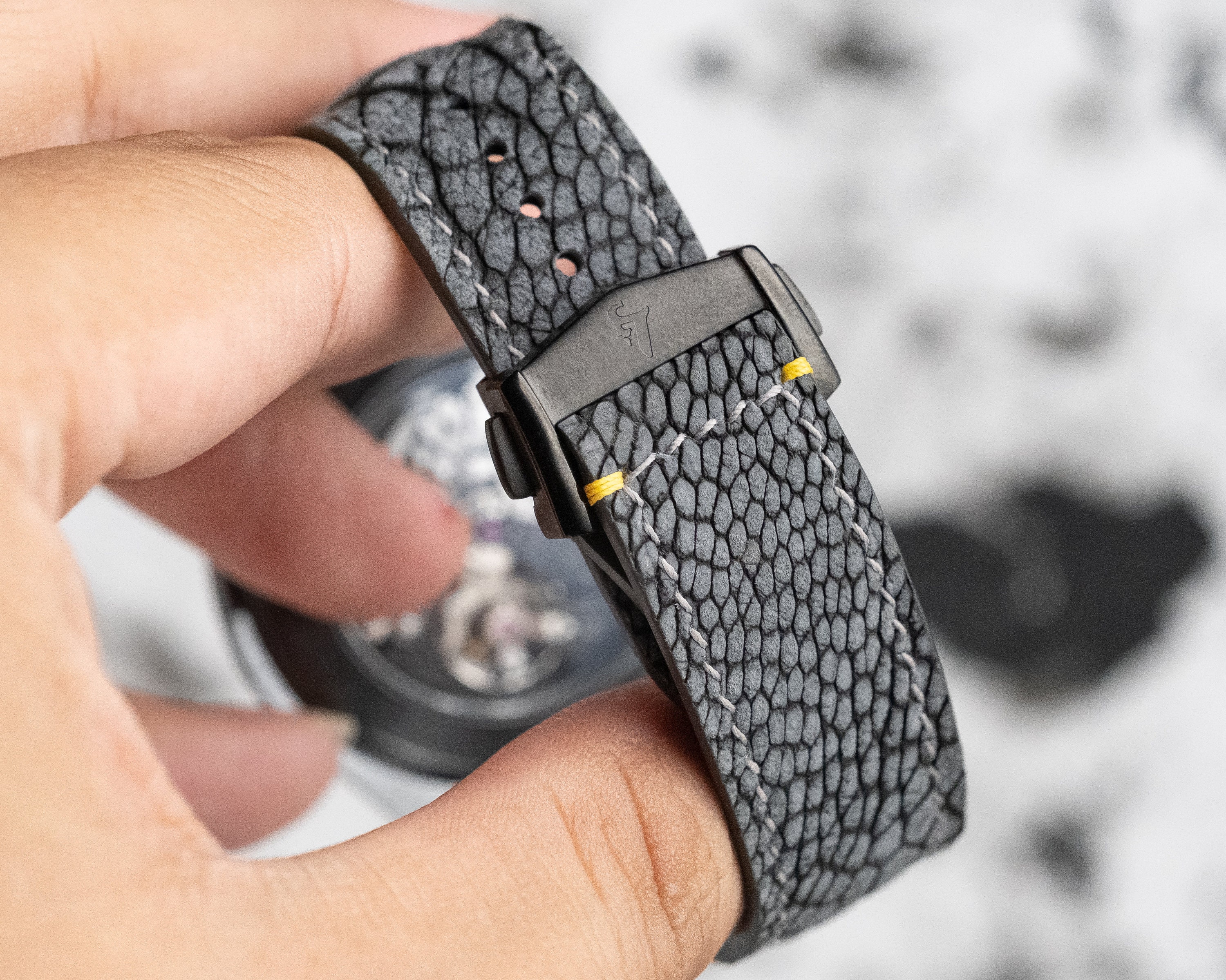 Grey Stone Ostrich Strap for Dark Side of the Moon Apollo 8 - Etsy