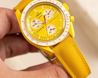 Yellow Swift Strap for Moonswatch Sun