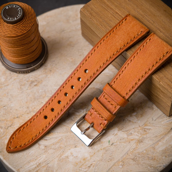 Olmo Brown  watch strap , watch strap for rolex , vintage omega , rolex explorer , tudor , grand seiko, oris , breitling, custom watch strap